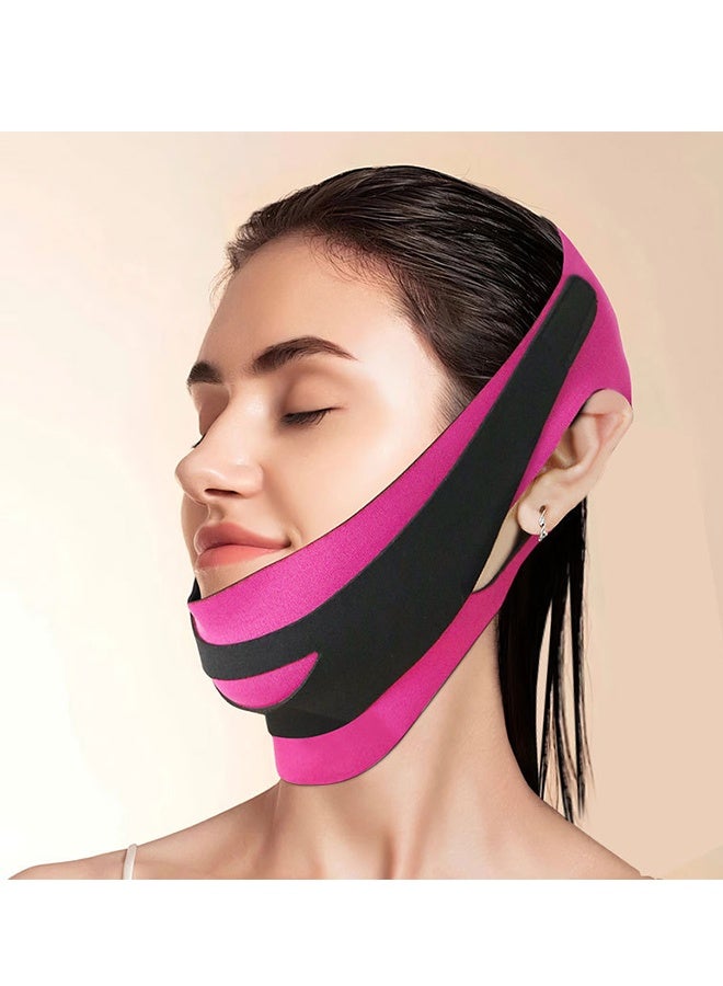 Happy D Chin Lift Band — Facial Slimming and Double Chin Reduction | Comfortable and Reusable Women's Jawline Shaping Band — Anti-Sagging and Facial Firming — Pink - Image 5